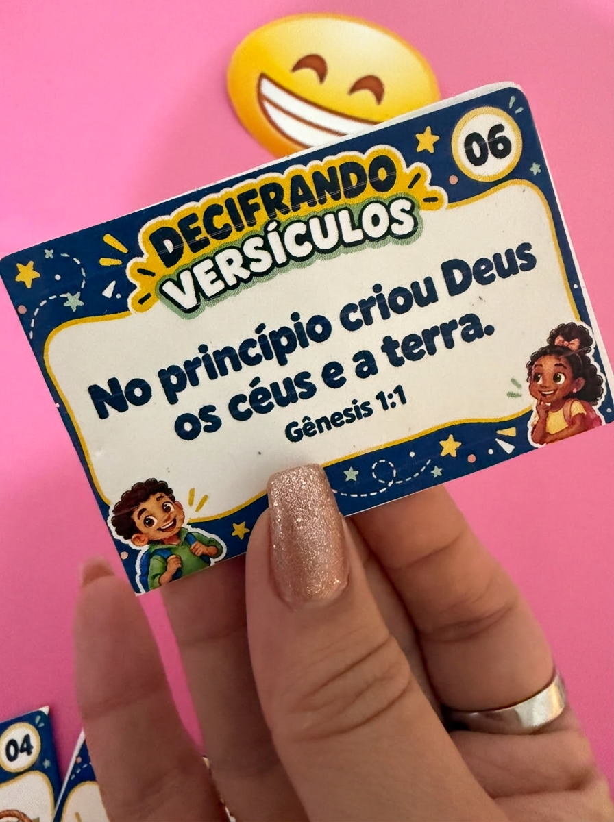 Verso da carta: No princípio criou Deus os céus e a terra — Gênesis 1:1